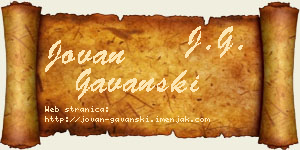 Jovan Gavanski vizit kartica